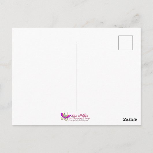 Turquoise Derde Oog Hamsa Briefkaart (Achterkant)