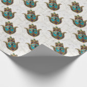 Turquoise Derde Oog Hamsa Cadeaupapier (Hoek)