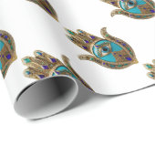 Turquoise Derde Oog Hamsa Cadeaupapier (Rol Hoek)
