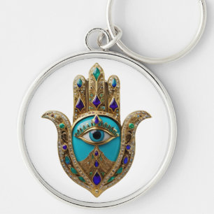 Turquoise Derde Oog Hamsa Sleutelhanger