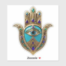 Turquoise Derde Oog Hamsa Sticker