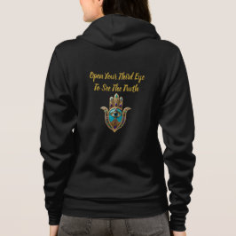 Turquoise Derde Oog Hamsa Zip Hoodie