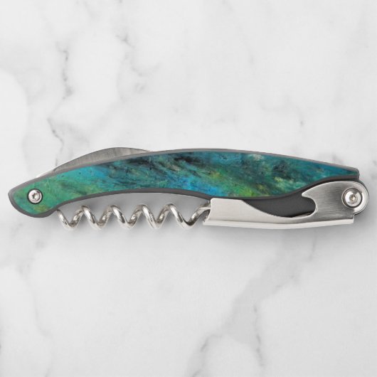 Turquoise Design Cork Screw Waiter Kurkentrekker (Achterkant)