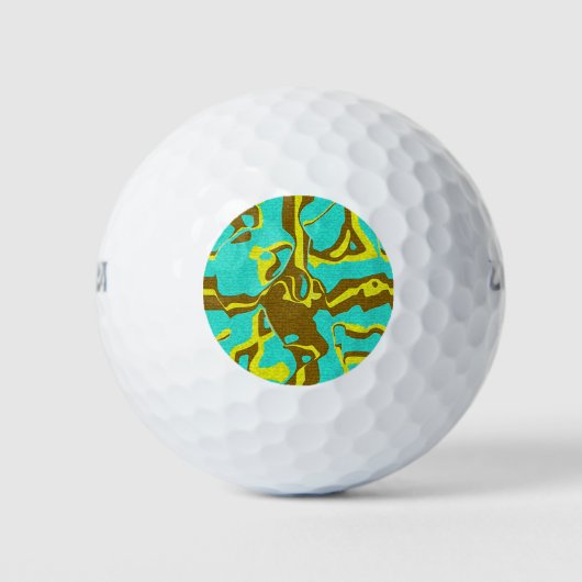 Turquoise Design Golfballen (Voorkant)