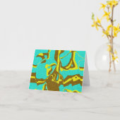 Turquoise Design Kaart (Gele Bloem)