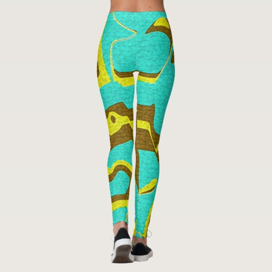 Turquoise Design Leggings (Achterkant)