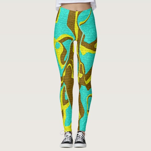 Turquoise Design Leggings (Voorkant)