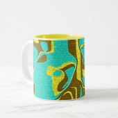 Turquoise Design Tweekleurige Koffiemok (Voorkant links)