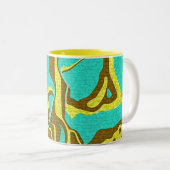 Turquoise Design Tweekleurige Koffiemok (Voorkant rechts)