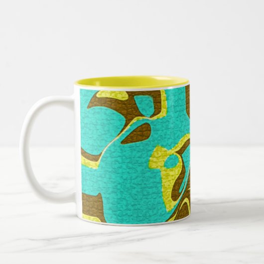 Turquoise Design Tweekleurige Koffiemok (Links)