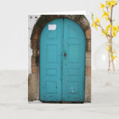 Turquoise-deur Kaart (Gele Bloem)