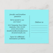 Turquoise deur, nieuwe adresaankondiging aankondigingskaart (Achterkant)