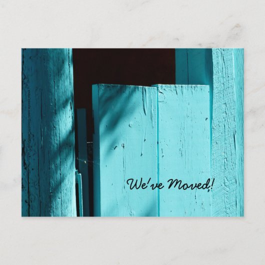 Turquoise deur, nieuwe adresaankondiging aankondigingskaart (Voorkant)