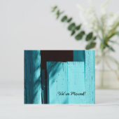 Turquoise deur, nieuwe adresaankondiging aankondigingskaart (Staand voorkant)