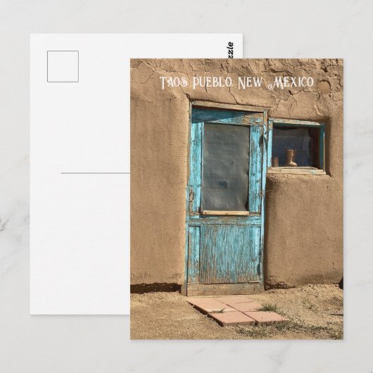 Turquoise deur Taos Pueblo fotografie Briefkaart (Voorkant / Achterkant)