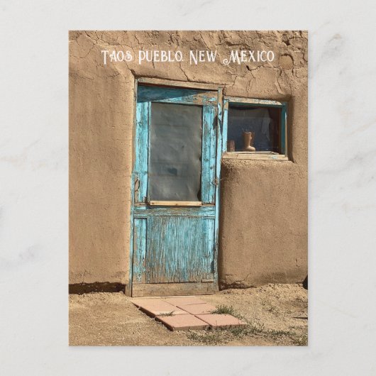 Turquoise deur Taos Pueblo fotografie Briefkaart (Voorkant)