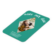 Turquoise Diamant Foto Trouw Save the Date Magneet (Linkerzijde)