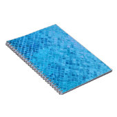 Turquoise Diamant Metaal Design Notitieboek (Rechterzijde)