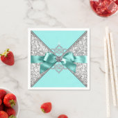 Turquoise Diamanten Boog Servet (Insitu)