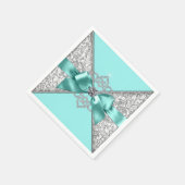 Turquoise Diamanten Boog Servet (Hoek)