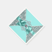 Turquoise Diamanten Boog Servet (Hoek)