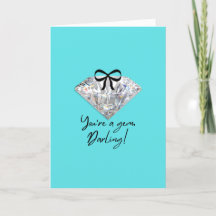Turquoise & Diamanten Dankkaart