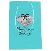 Turquoise & Diamanten Dankkaart Medium Cadeauzakje (Voorkant)