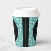 Turquoise diamanten en hart- Jubileum papier Cu Papieren Bekers (Rechts)