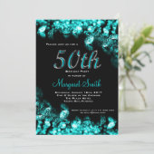 Turquoise Diamond 50e verjaardag van de uitnodigin Kaart (Staand voorkant)