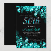 Turquoise Diamond 50e verjaardag van de uitnodigin Kaart (Voorkant / Achterkant)