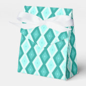 Turquoise diamond pattern bedankdoosjes (Voorkant Zijde)