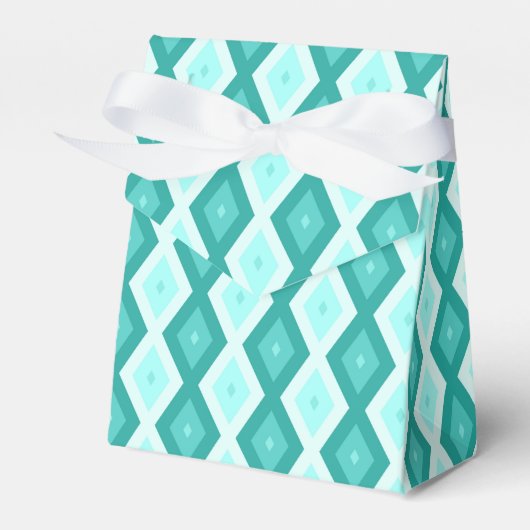 Turquoise diamond pattern bedankdoosjes (Voorkant Zijde)