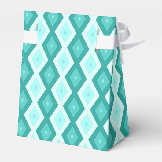 Turquoise diamond pattern bedankdoosjes (Achterkant)