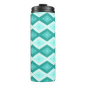 Turquoise diamond pattern thermosbeker (Voorkant)