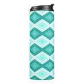 Turquoise diamond pattern thermosbeker (Gedraaid links)