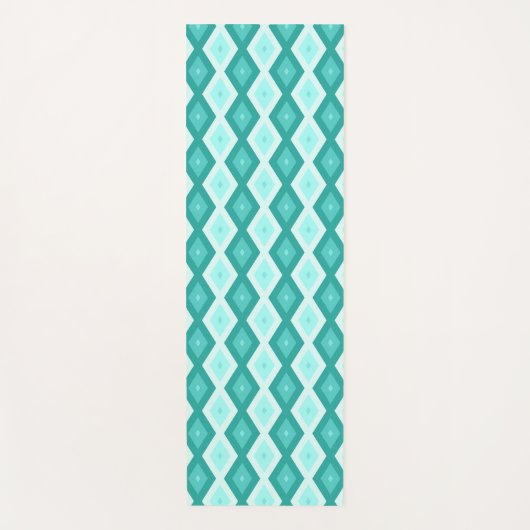 Turquoise diamond pattern yogamat (Voorkant)