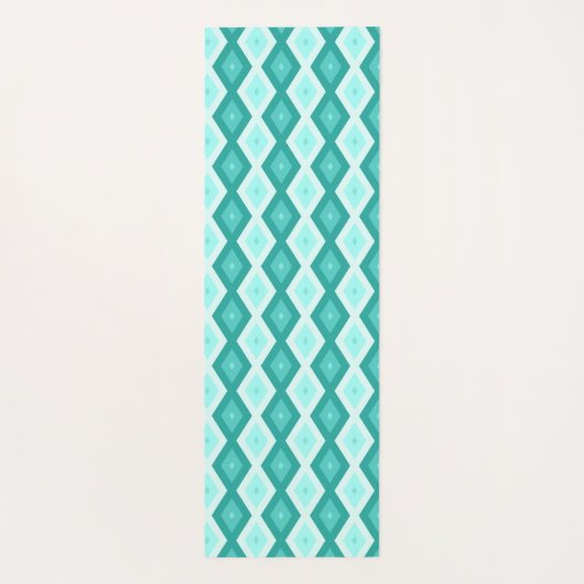 Turquoise diamond pattern yogamat (Achterkant)