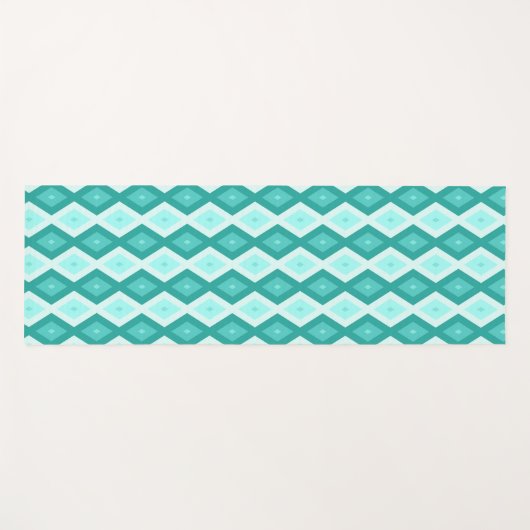 Turquoise diamond pattern yogamat (Voorkant (horizontaal))