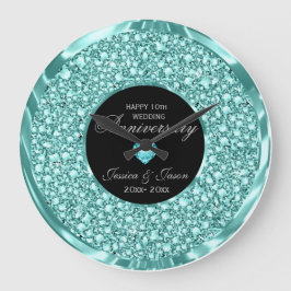 Turquoise Diamonds Glitter 10e Jubileum Grote Klok