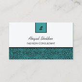 Turquoise Dierenprint Modeconsultant Visitekaartje (Voorkant)