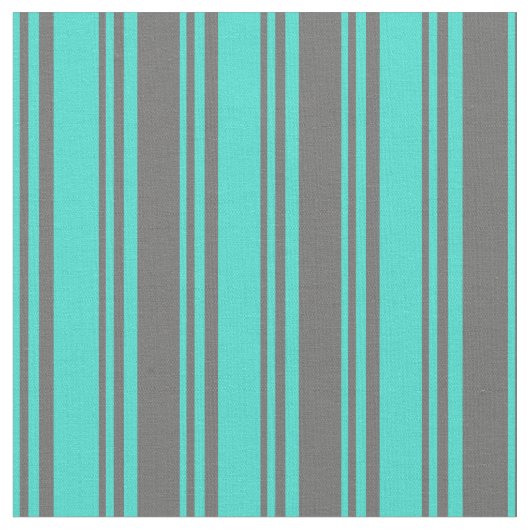 Turquoise & Dim Gray Lines Stof (Close Up)