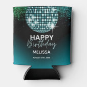 Turquoise Disco Glitter Dance Party Verjaardag Blikjeskoeler (Voorkant)