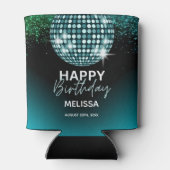 Turquoise Disco Glitter Dance Party Verjaardag Blikjeskoeler (Achterkant)
