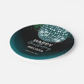 Turquoise Disco Glitter Dance Party Verjaardag Papieren Bordje (Gekanteld)