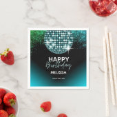 Turquoise Disco Glitter Dance Party Verjaardag Servet (Insitu)