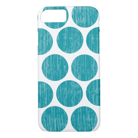 Turquoise Distsed Polka Dot iPhone 7 Case-Mate iPhone Case (Achterkant)