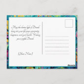 Turquoise Diwali Dreamscape Briefkaart (Achterkant)