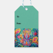 Turquoise Diwali Dreamscape Cadeaulabel (Achterkant)