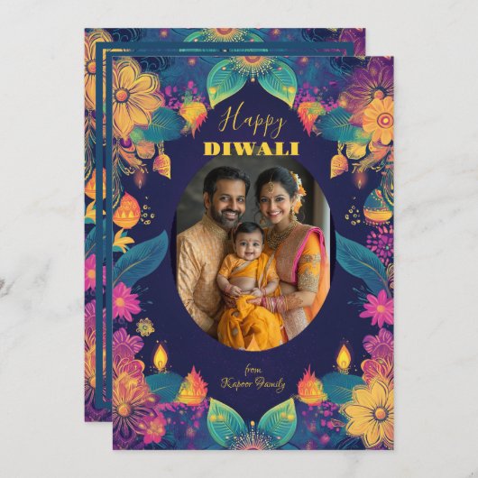 Turquoise Diwali Splendor (Voorkant / Achterkant)