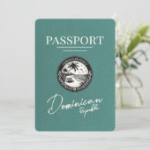 Turquoise Dominicaanse Republiek paspoort Save The Date (Staand voorkant)